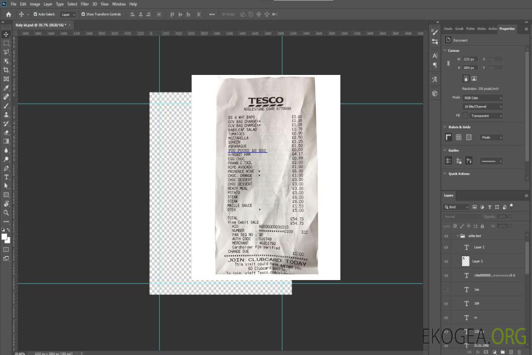 Reçu de supermarché Tesco template Reçu de supermarché Tesco template
